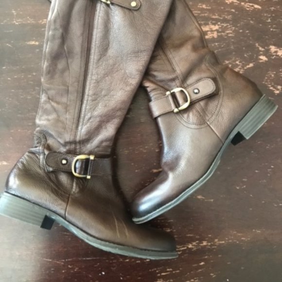 Naturalizer Brown Leather Boots 8W - Picture 7 of 7